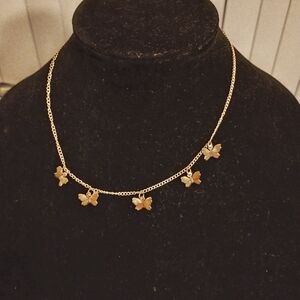 Gold Butterfly Charms Necklace Chain